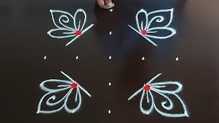 5*5 dots simple rangoli designs|thipkiyanchi rangoli|flower kolam|rangoli kolam|rangoli muggulu