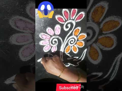 Flowers rangoli design | #freehandrangolikolam #aarycreativeragoli