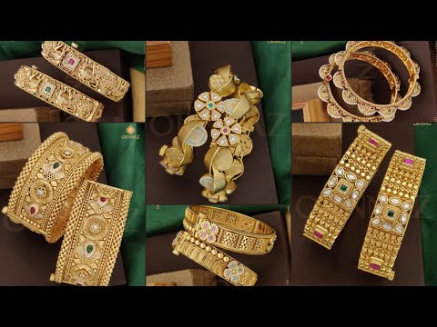 Antique Gold Kada Bangles - Latest Artificial Bangles Design - New Design Bangles Fashion Jewelry