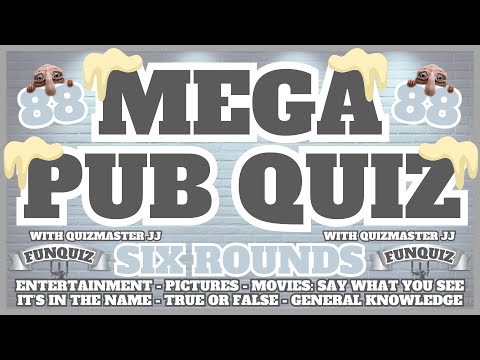 Pub Quiz No88 - 6 Different Rounds - 38 Questions & Answers - 75 Points to Win. trivia/Fun Quiz