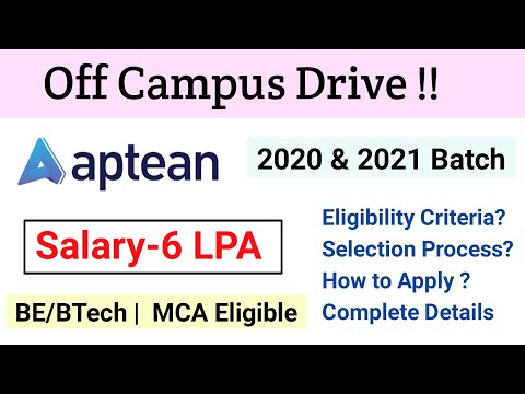 Aptean Off Campus Drive 2021 | Off Campus Drive for 2021 Batch | Recruitment Drive for 2021 Batch