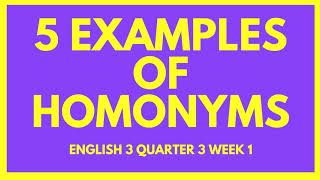 Homonyms 5 examples