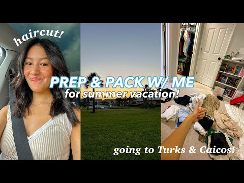 prep & pack with me for vacation | summer vacation prep, merit beauty, & big haircut