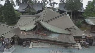 文化財も大きな被害 阿蘇神社「楼門」倒壊－ドローン撮影