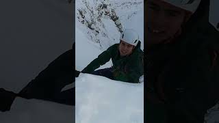 Reaching the top of a winter alpine route!