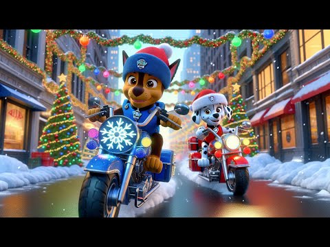 Paw Patrol Ultimate Rescue | MARSHALL & CHASE Intense Motor Race On Christmas!! Rainbow 3