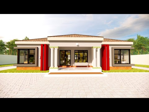 Simple house design | 2 Bedroom House design- Hip Roof | 15mx18m