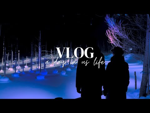 Vlog_青い池と白ひげの滝｜テレビが届いた日｜購入品開封とライト設置