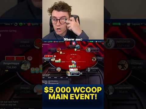 HUGE OPPORTUNITY IN THE $5,000 WCOOP MAIN EVENT! 🤯🤯 #pokerstars #poker #wcoop