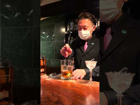 Twenty years of perfection. One of the most famous Japanese bartender, Shinobu Ishigaki's Manhattan