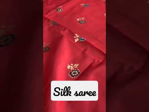 red color silk saree with golden zari and multi color thread weaving #redsaree #silksaree #outfit