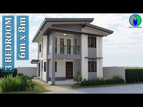 Two Storey House Design (6x8m - 48sqm)