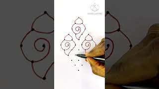 easy sangu kolam / 6×1 dots sangu kolam design #shorts #shortsfeed #sangukolam #art #drawing