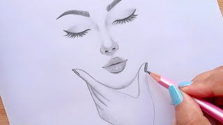 Easy way to draw a face || Pencil Sketch for beginners || Güzel Kız Çizimi