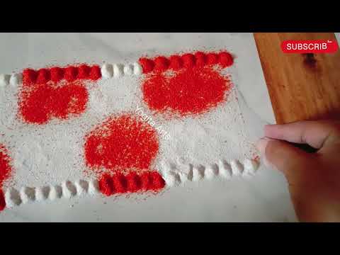 सोपी आणि छोटी बॉर्डर रांगोळी full easy simple rangoli #beautifulrangoli #easyrangoli