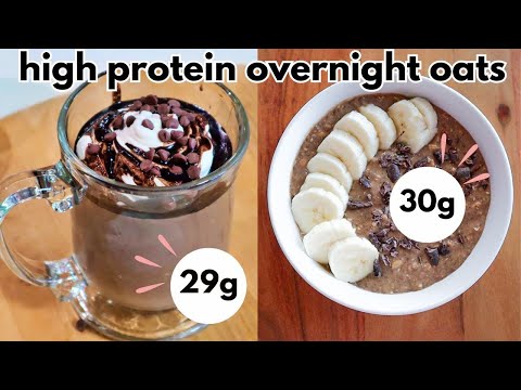 2 High Protein Overnight Oats Recipes! Vegan & Gluten-Free Healthy Breakfast Ideas