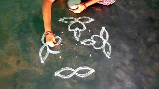 navarathrispecialkolam 5*3*3 flowervilakupadikolam/lotuskolam/srinithi kolam/Fridaykolam/easyrangoli