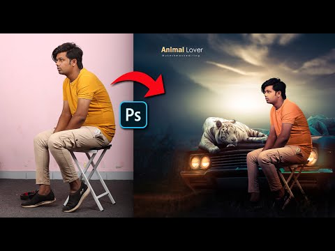 Photoshop manipulation step by step tutorial in hindi | Animal lover creative photoshop manipulation