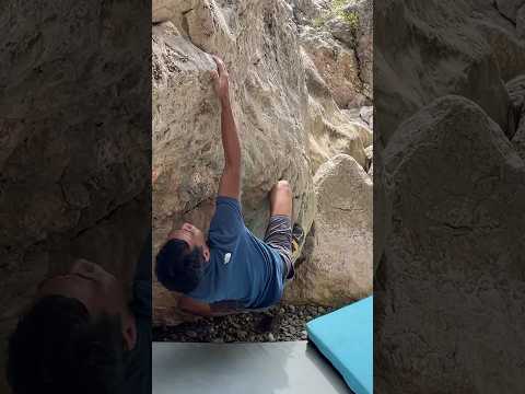 Slopey overhang boulder