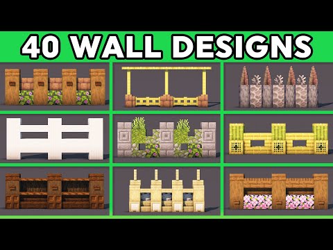 40 Must Know Minecraft Wall Designs! (Tutorial)