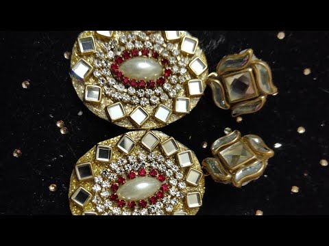 beautiful earrings #making  at home #full vedio #please like share and subscribe