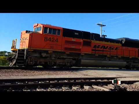 BNSF 8424 and  Norfolk Southern 8848 C40-9 westbound near Glenwood, Iowa