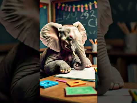 Elephant writing in the classroom #elephant #funnycreatures #funny