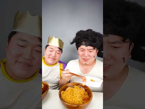 fire noodle ramyeon, kimbap, spicy seafood Mukbang | TikTok Funny Videos | HUBA #shorts