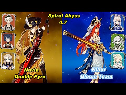 (4.7) C0 Navia Double Pyro & C0 Nilou Bloom Team Spiral Abyss Floor 12 Full Star _F2P