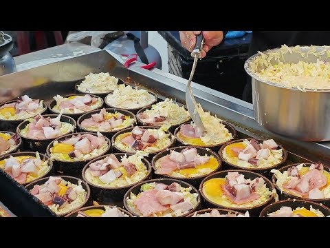 Amazing Seafood Omelet vegetable pancake Making Skills  /獨家創意章魚大阪料理燒製作-Taiwan Street Food