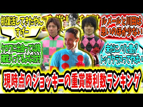 『2024年現時点でのジョッキー重賞勝利ランキング‼』に対するみんなの反応【競馬の反応集】