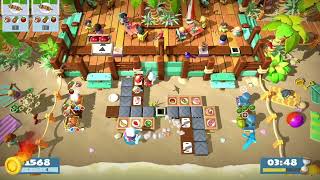 【Overcooked!2】Surf'nTurf 南国3‐4 (2players)/score:4084