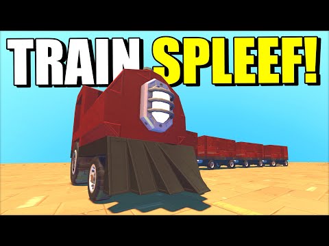 I Built a Spleef Map With Detachable Train Cars!