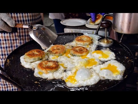 Taiwan street food ！ 4 different shapes of making scallion Pancake