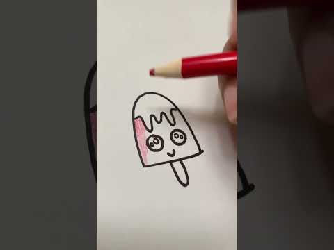 Cute ice cream drawing and coloring ASMR 🖍️🎨 #asmr #shorts