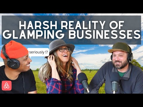 GLAMPING BUSINESS OWNERS TELL US WHAT ITS REALLY LIKE |  Off-Grid Cabin on Airbnb #KeepItTinyPodcast