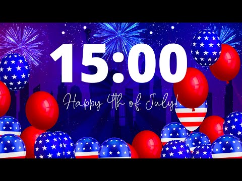 15 Minute 4th Of July - Independence Day Timer with Star Spangled Banner (Instrumental) 🇺🇸