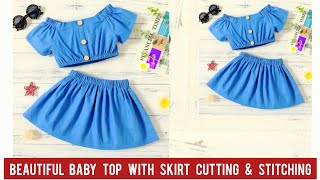 Beautiful Baby Top With Skirt Cutting and Stitching/Baby Dress Design