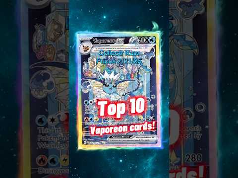 Top 10 EXPENSIVE Vaporeon Pokemon Cards 💦 #shorts #vaporeon #prismaticevolutions