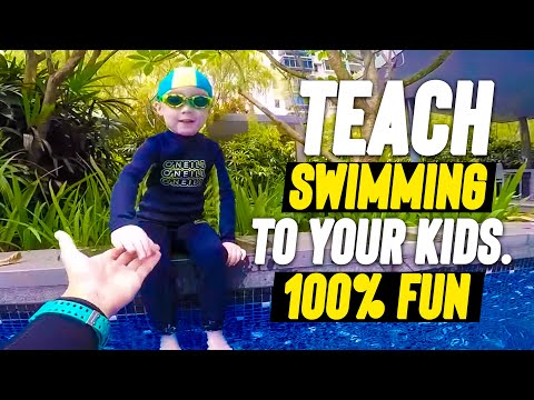 Amazing Swim VIDEO with a 3 Years old kid! How to teach swimming to your kids