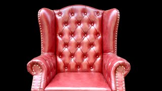 beautiful glossy red wing chair by HASHTAG FURNITURE