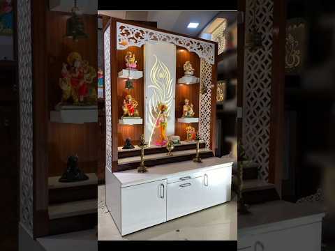 Unique Pooja mandir design #hometemple #mandir #poojaroom #trending #interior #shorts #youtubeshorts