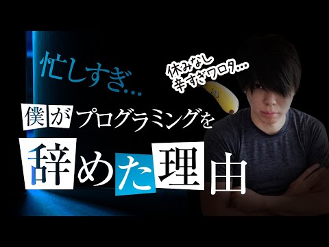 【忙しすぎた】僕がプログラミングを辞めた理由【年収1,800万でした】