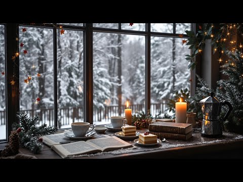 Cozy Winter Ambience ☃️🎄Smooth Jazz Christmas Music in Cozy Coffee Shop Ambience for Relaxing, Study