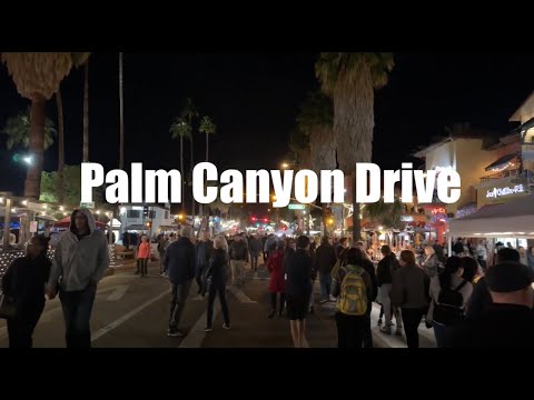 Palm Springs Thursday Night VillageFest. Downtown Fair Walk around. Palm Canyon Drive. walking tour