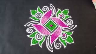 Colourful easy rangoli designs ||3 Traditional rangoli designs ||Simple rangoli  ||