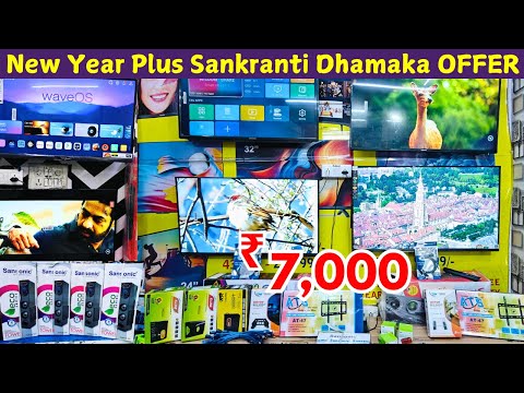 New Year Plus Sankranti Dhamaka OFFER Chepeast Electronics Market Smart + Andriod TV Koti Hyderabad