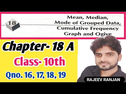 Mean Median Mode Class 10th Ch-18a//R S Agrawal math exercise 18A#rsaggarwal ch18a#class10mathsch18a