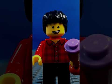 Lego man tries the new Grimace Shake! #viral #trending #recommended