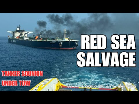 Tanker Sounion Under Tow | 2nd Salvage Effort Underway | European Union Provide Naval Escort